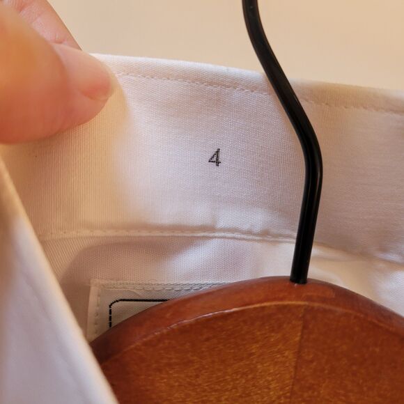 Lion Of Troy White Sewn Front Flat Ruffle Tuxedo Collar Lg Slv Size 4 - Picture 9 of 10